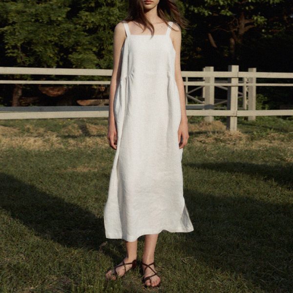 Women's Summer French Tencel Linen Cami Dress