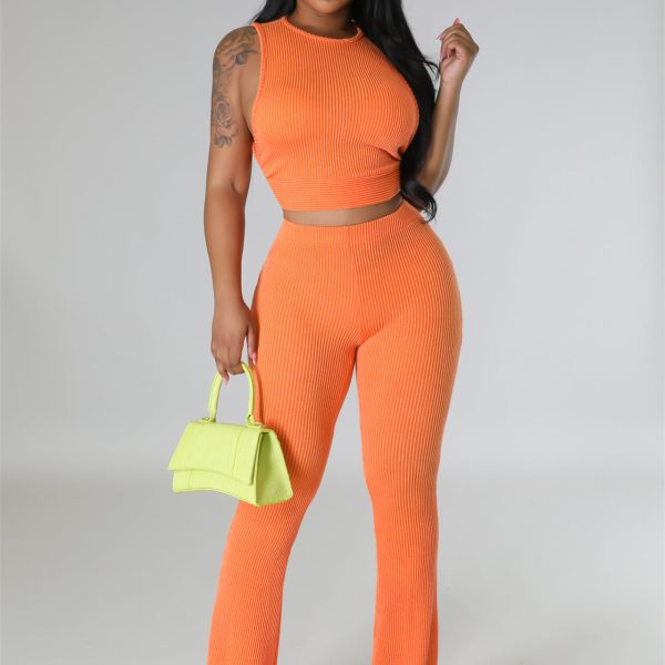 Women's  Bootcut Trousers Two Piece Set