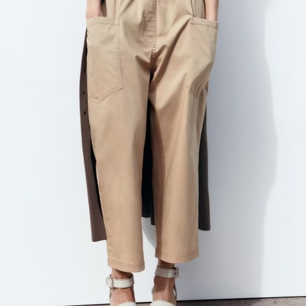 Women's Poplin Wide Leg Pants