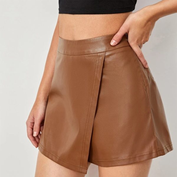 Women's Package Hip Culottes Leather Pants