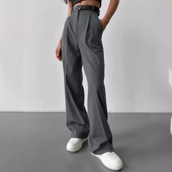 Women's Casual Loose Straight Trousers Work Pant